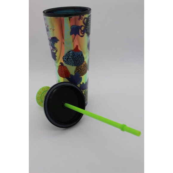 Starbucks 2024 Fall Halloween pumpkins UFO topper glow in the dark venti tumbler - Picture 5 of 11